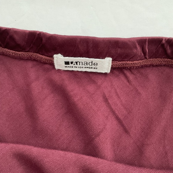 LAmade Los Angeles Dorit Silky Slip Skirt Dark Red Size M - Picture 5 of 9